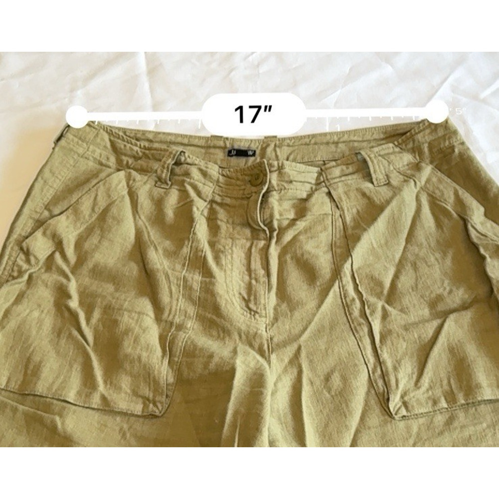 J.Crew Tan Linen-Tencel High Rise Wide Leg Cargo Pants 14 Coastal Quiet Luxury - Picture 9 of 14
